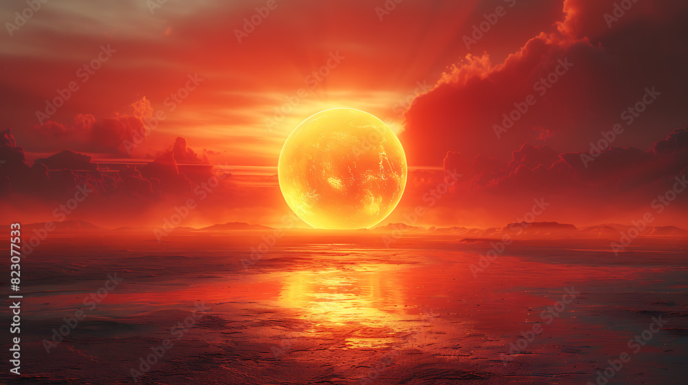 Adventurous Sunrise and Sunset Scene Adventurous Sunrise and Sunset Scene