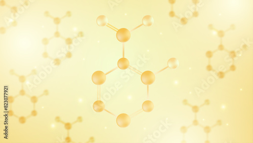 3d Gold Salicylic Acid BHA Chemical Illustration