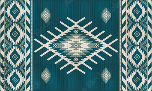 American tribal ethnic native pattern.Traditional Navajo,Aztec,Apache,Southwest and Mexican style fabric pattern.Abstract vector motifs pattern.For fabric,clothing,blanket,carpet,woven,wrap,decoration