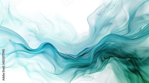 White background with subtle blue and green abstract shapes