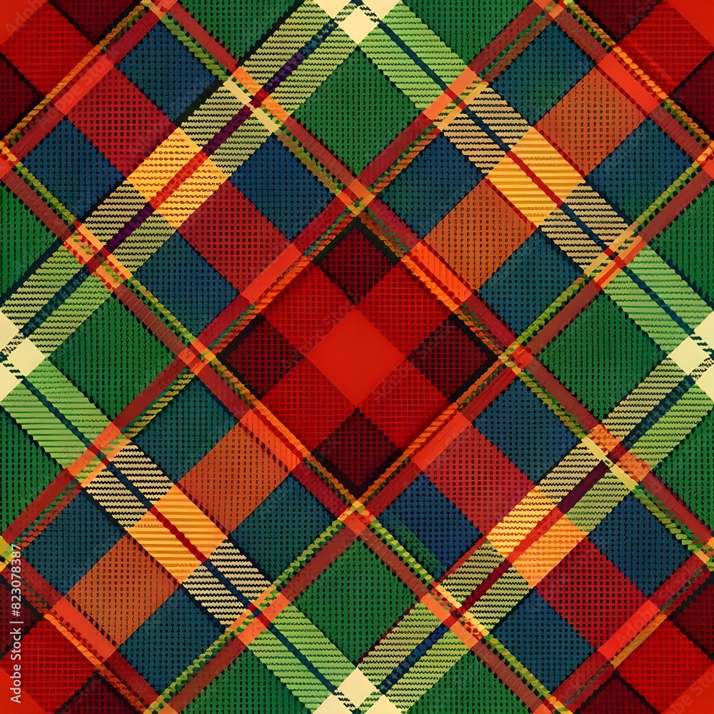 traditional tartan pattern of scotland featuring