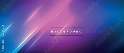 Glowing neon lines on a dark blue and purple background provide a visually striking contrast, creating an engaging and captivating visual effect