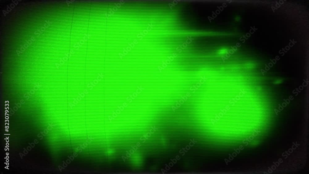 Television screen with green explosion in space Television screen with green explosion in space