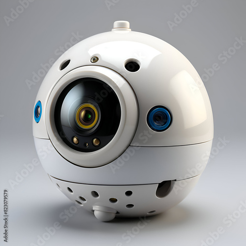 3d rendering of cctv camera on gray background. 3d illustration. photo