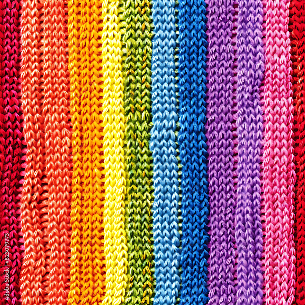 Rainbow Knitting Yarn Fabric Pattern