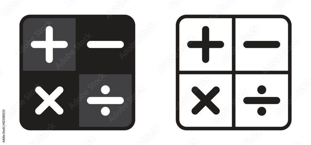 calculator icon. set of calculator symbol for app, ui, website. vector sign on transparent background. calculator icon. set of calculator symbol for app, ui, website. vector sign on transparent background.