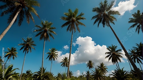 palm trees against blue sky