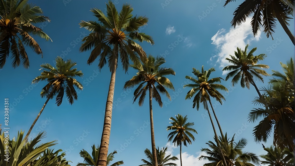 palm trees against blue sky palm trees against blue sky