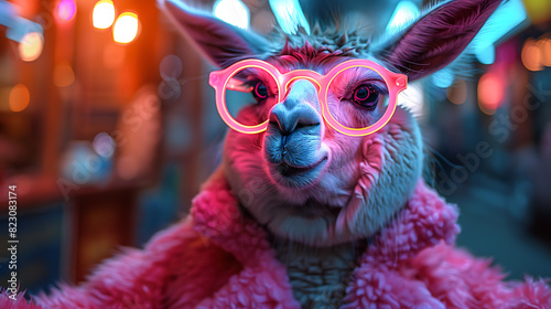 Neon Highlighter Llama in Editorial Ad