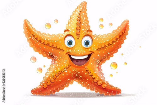 a cartoon starfish with a smiling face