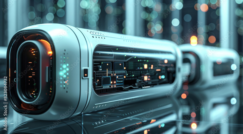 A highly advanced server pictured as a portable wearable token, digital technology, information, resources. Generative AI. A highly advanced server pictured as a portable wearable token, digital technology, information, resources. Generative AI.