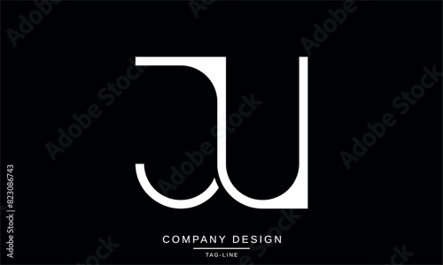 JU, UJ Abstract Letters Logo Monogram Design Font Icon Vector Initials Symbol