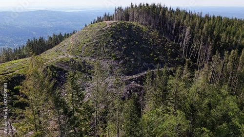 Aerial view of scenic mountain top in the Issaquah Alp in Washington State photo