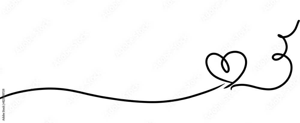 Heart. Abstract love symbol. Continuous line art drawing illustration. Heart. Abstract love symbol. Continuous line art drawing illustration.