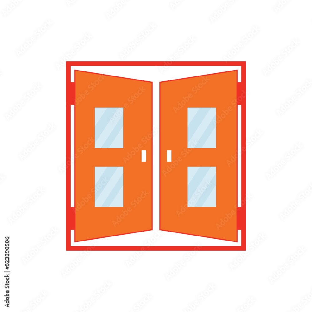 Door icon flat vector illustration. Door icon flat vector illustration.