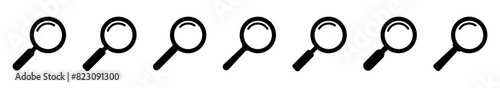Magnifying glass icon, magnifier or loupe sign. Search icon.