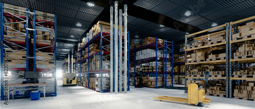 Comprehensive Warehouse Hall - panoramic 3D Visualization