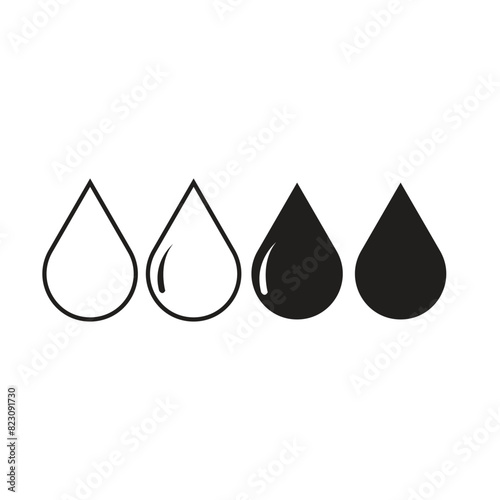 Flat drop icon symbol vector Illustration.