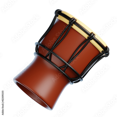 Tifa Indonesian Traditional Instrument 3D Icon photo