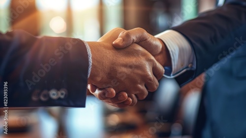 Agreement reached Business partners seal the deal with a handshake