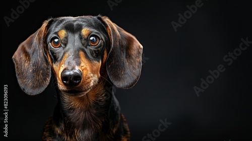 Beautiful portrait of a dachshund dog looking directly at the camera