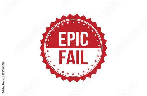 Epic fail red ribbon label banner. Open available now sign or epic fail tag.