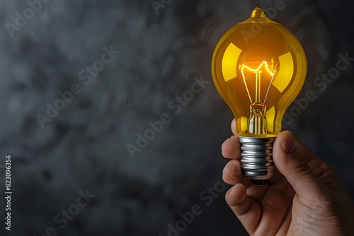 Person holding light bulb in hand against dark background