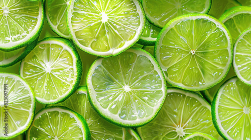 background of fruits. flat lay photography of lime slices
