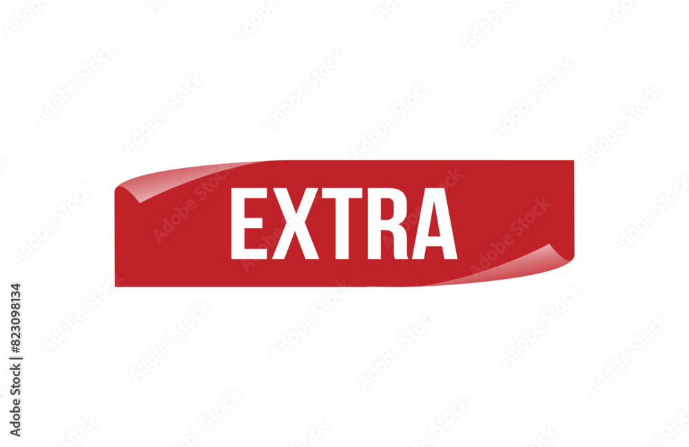 Red banner extra on white background. Red banner extra on white background.