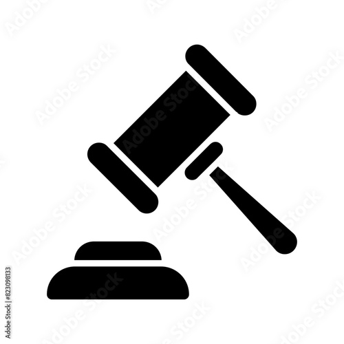 Judges hammer line icon. Gavel, court, justice, judge, constitution, rights and responsibilities, truth, oath on the Bible, accusation, prison term, pardon, crime, prosecutor, lawyer.