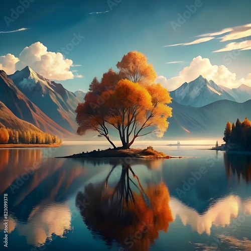 breathtaking landscape view of autumn season