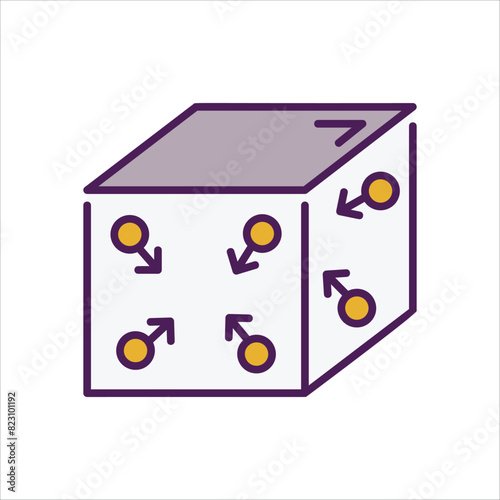 Kinetic theory of Gases Icon editable stock vector icon