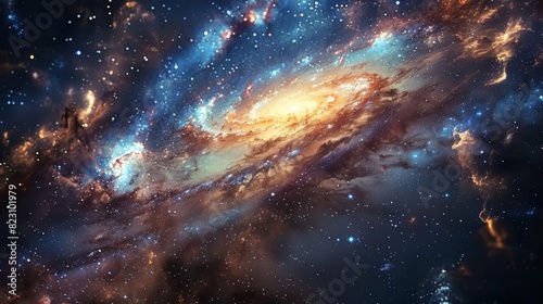 Depict a cosmic landscape showing the gravitational effects of dark matter on the formation of stars and galaxies, Close up photo