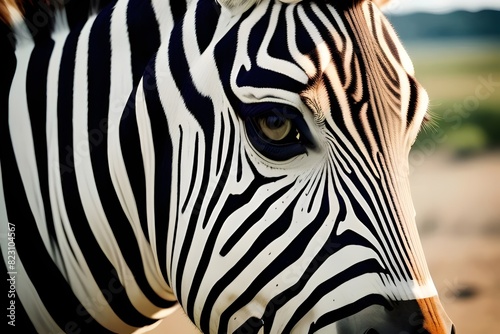  a beautiful close-up photo of a zebra Stripes  Black  White  Animal  Wildlife  Pattern  Nature  Safari  Eyes  Ears  Mane  Portrait  Detail  Skin  Fur  Exotic  Elegant  Wild  Symmetry  Unique