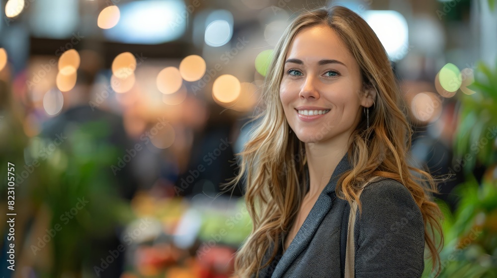 Professional woman networking at a business event or trade show Professional woman networking at a business event or trade show