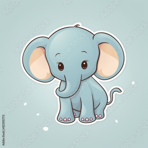 Adorable cartoon baby elephant illustration with big ears and cute expression  perfect for children s designs and nursery decor.