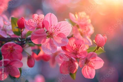 A pink flower on a branch