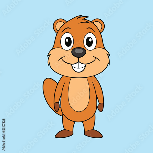 cute beaver cartoon art beaver cartoon illustration animal cartoon design