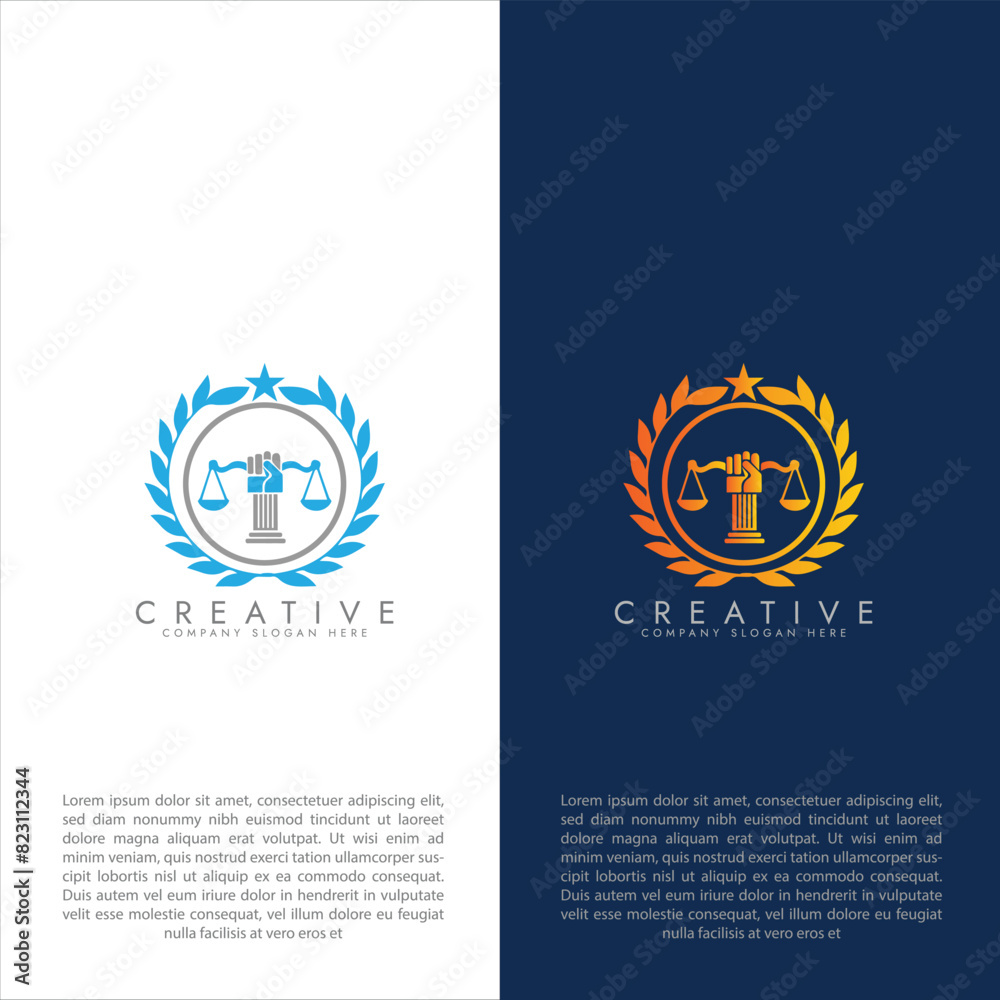 Naklejka premium Revolution justice logo concept, Law firm logo design, Lawyer logo vector template