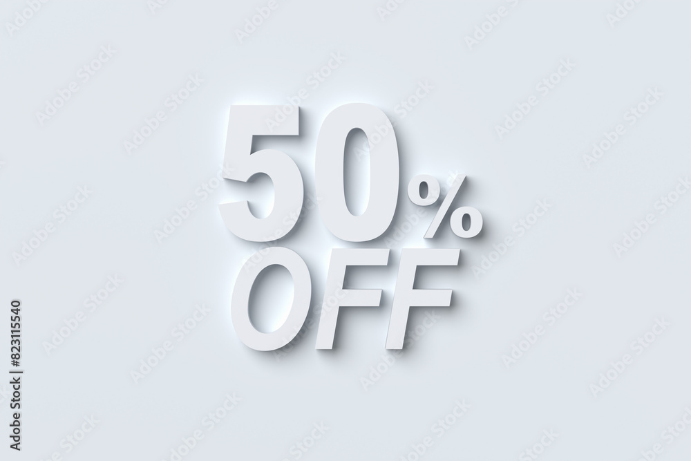 50 percent discount or sale offer banner. Retail prices fifty percent off. 50 percent discount or sale offer banner. Retail prices fifty percent off.