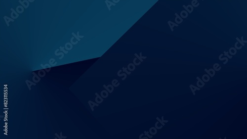 Modern Abstract black and blue backdrop. Minimalistic. Blue black gradient. Dark. web banner. geometric configuration. 3D impact. 