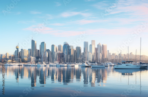 Serene Sunrise Over Metropolitan Marina