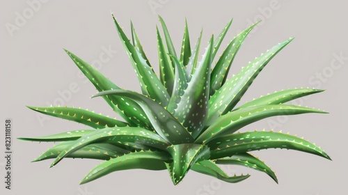 Illustration of an old botanical illustration of Aloe Vera on a transparent background