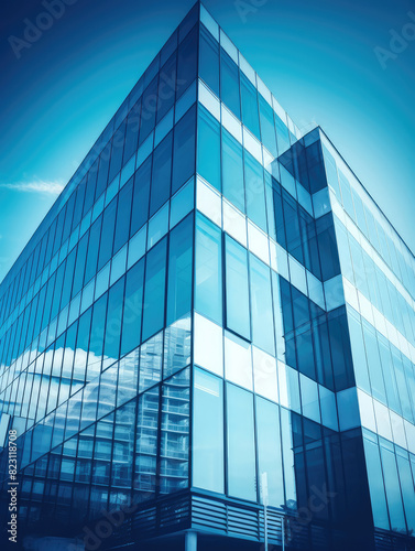 Sleek Modern Office Building Architecture in Blue Tones