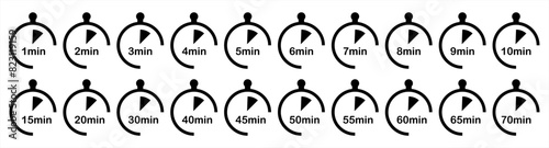 Cooking time, holding time, baking, delivery and application. A set of icons for food, delivery, beauty industry, pasta and pizza. Vector illustration.