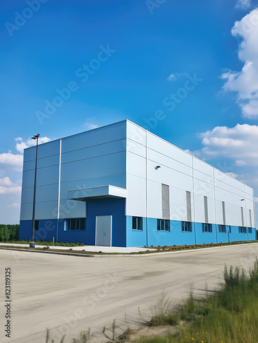 Modern Industrial Facility Under a Clear Blue Sky