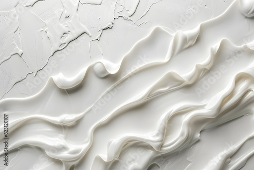 A plain white cake with frosting on it against a white backdrop photo