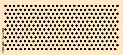 Peg board perforated texture with round holes. For tools on the wall. Pattern vector illustration.