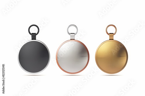 Modern set of medals. Gold, silver, and bronze