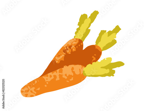 Carrot vegetables with green leaf. Fresh vitamin food. Natural organic crunch...